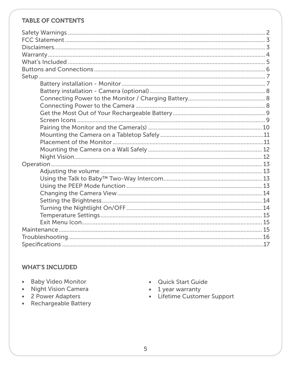 Levana Sophia User Manual | Page 5 / 19