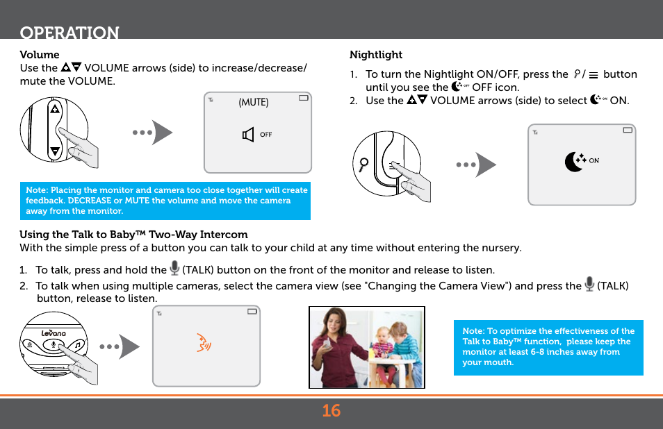 Operation | Levana Jena V2 Manual User Manual | Page 16 / 67