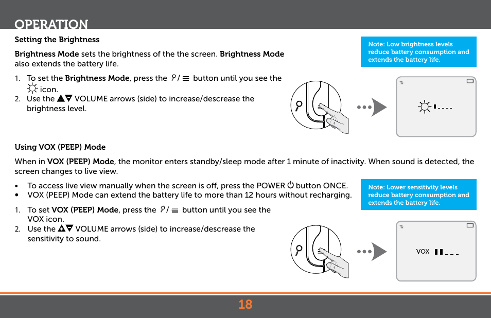 Operation | Levana Jena V2 Manual User Manual | Page 18 / 67