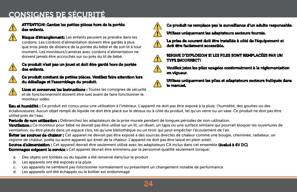 24 consignes de sécurité | Levana Jena V2 Manual User Manual | Page 24 / 67