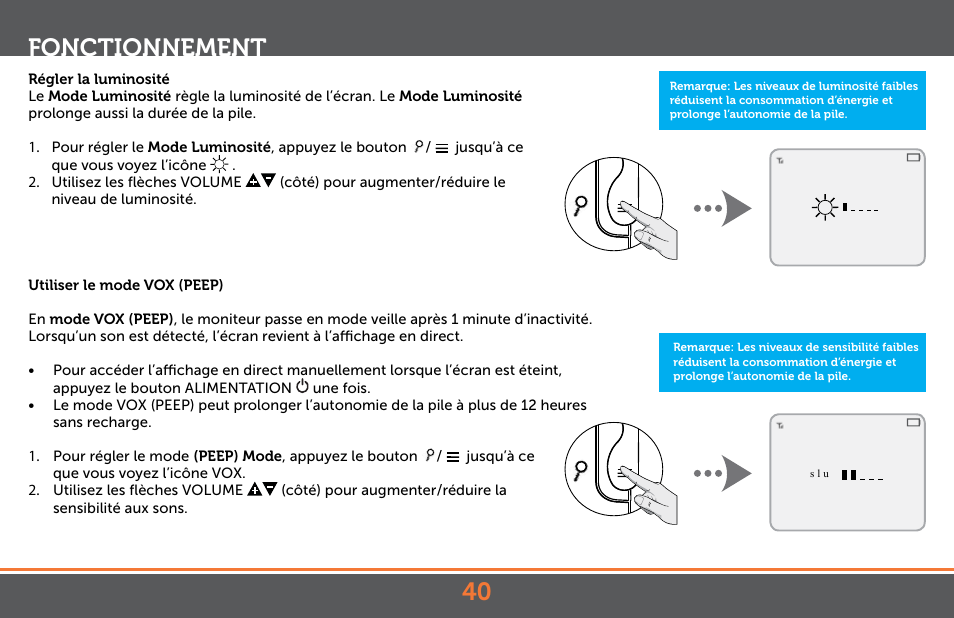 40 fonctionnement | Levana Jena V2 Manual User Manual | Page 40 / 67