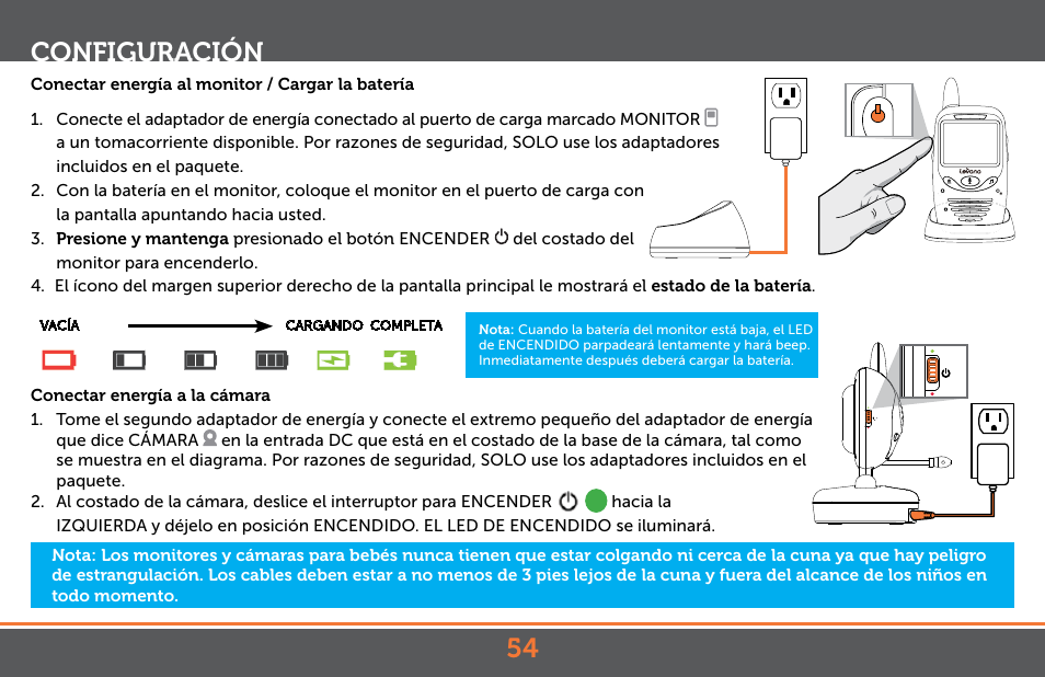 54 configuración | Levana Jena V2 Manual User Manual | Page 54 / 67