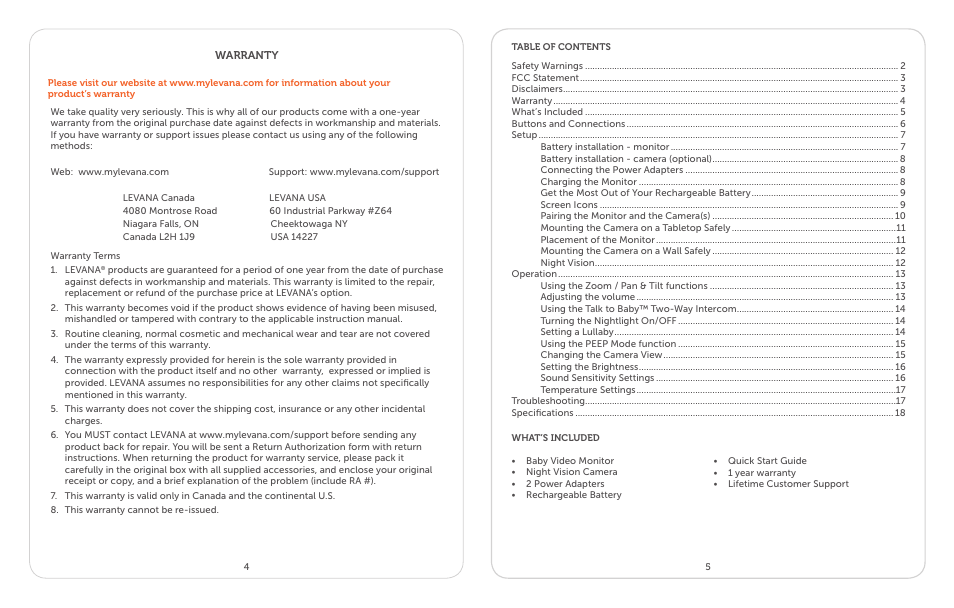 Levana Ayden User Manual | Page 3 / 28