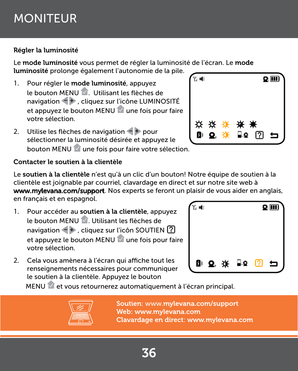 Moniteur | Levana Lila Manual User Manual | Page 36 / 56