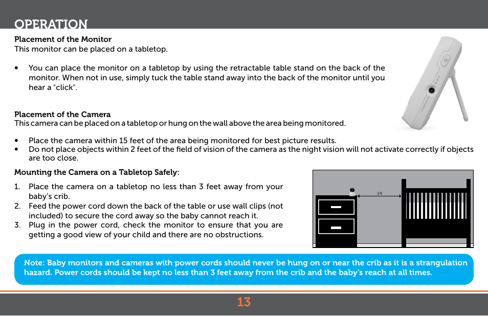 Operation | Levana Astra PTZ User Manual | Page 13 / 69