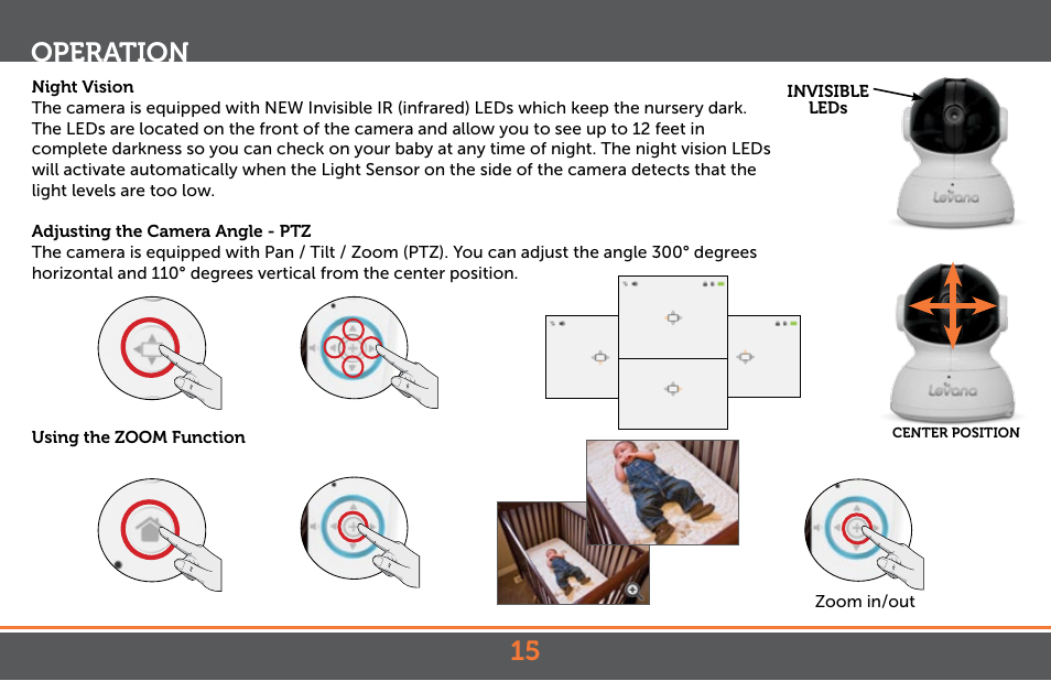 Operation | Levana Astra PTZ User Manual | Page 15 / 69