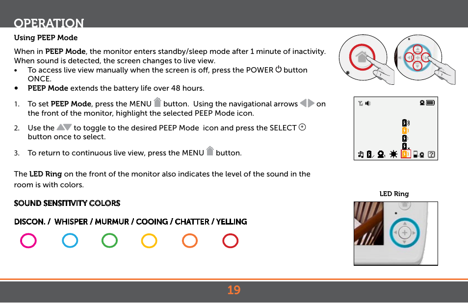 Operation 19 | Levana Astra PTZ User Manual | Page 19 / 69