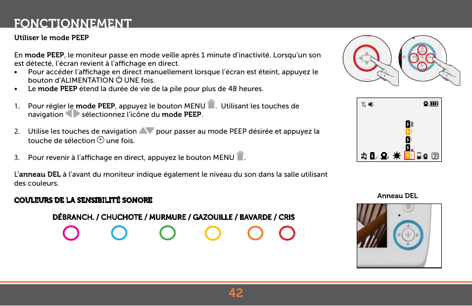Fonctionnement 42 | Levana Astra PTZ User Manual | Page 42 / 69