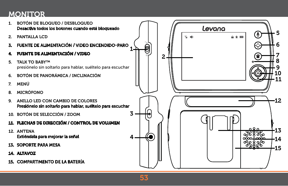 Monitor | Levana Astra PTZ User Manual | Page 53 / 69