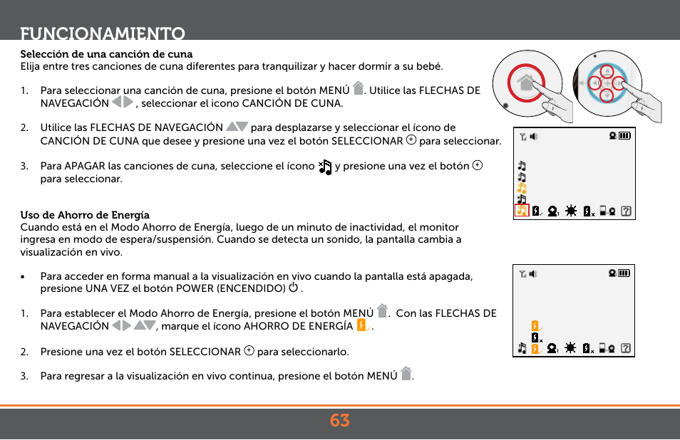 Funcionamiento | Levana Astra PTZ User Manual | Page 63 / 69
