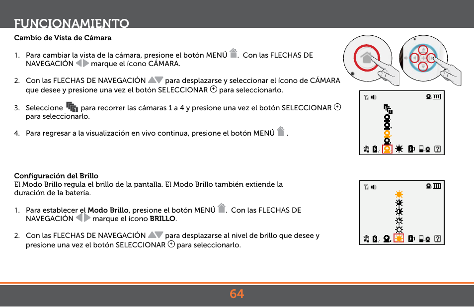 Funcionamiento | Levana Astra PTZ User Manual | Page 64 / 69