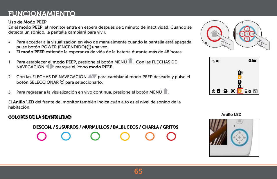 65 funcionamiento | Levana Astra PTZ User Manual | Page 65 / 69