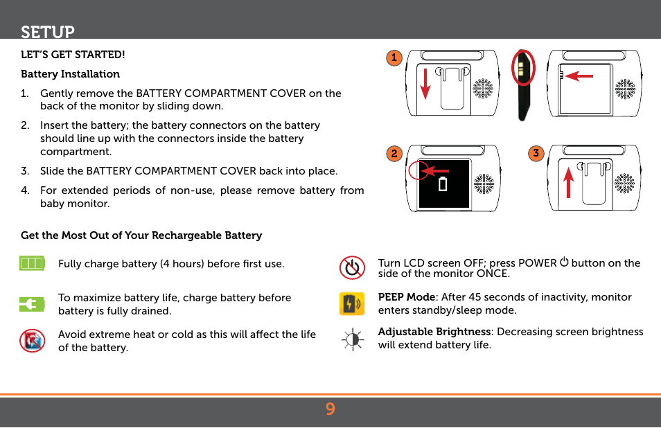Setup 9 | Levana Astra PTZ User Manual | Page 9 / 69