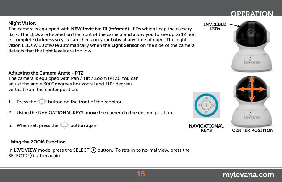 Operation | Levana Astra Manual User Manual | Page 15 / 22