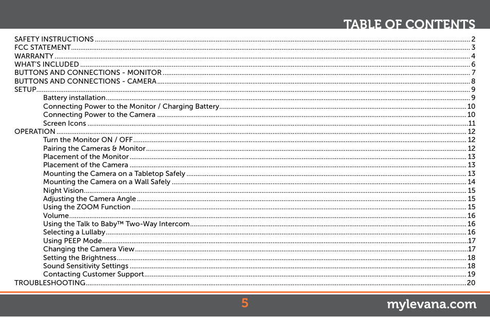 Levana Astra Manual User Manual | Page 5 / 22