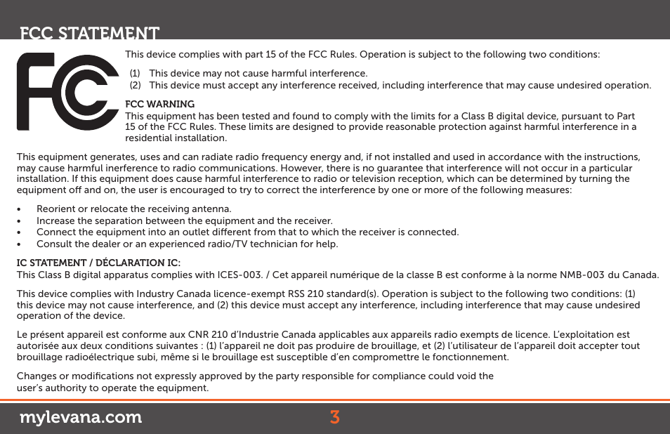 Levana Ovia Manual User Manual | Page 3 / 31