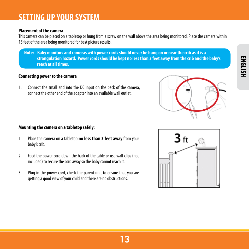 Setting up your system, English | Levana ERA User Manual | Page 13 / 98