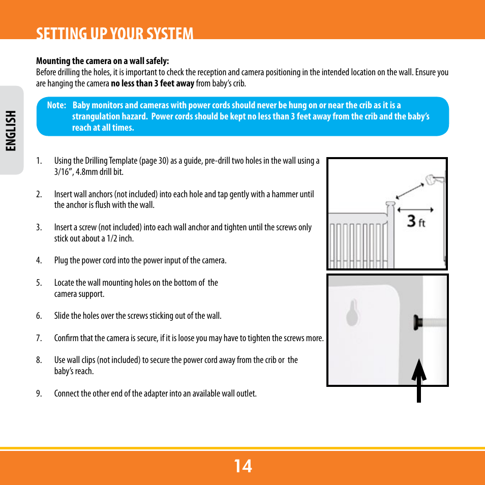 Setting up your system, English | Levana ERA User Manual | Page 14 / 98