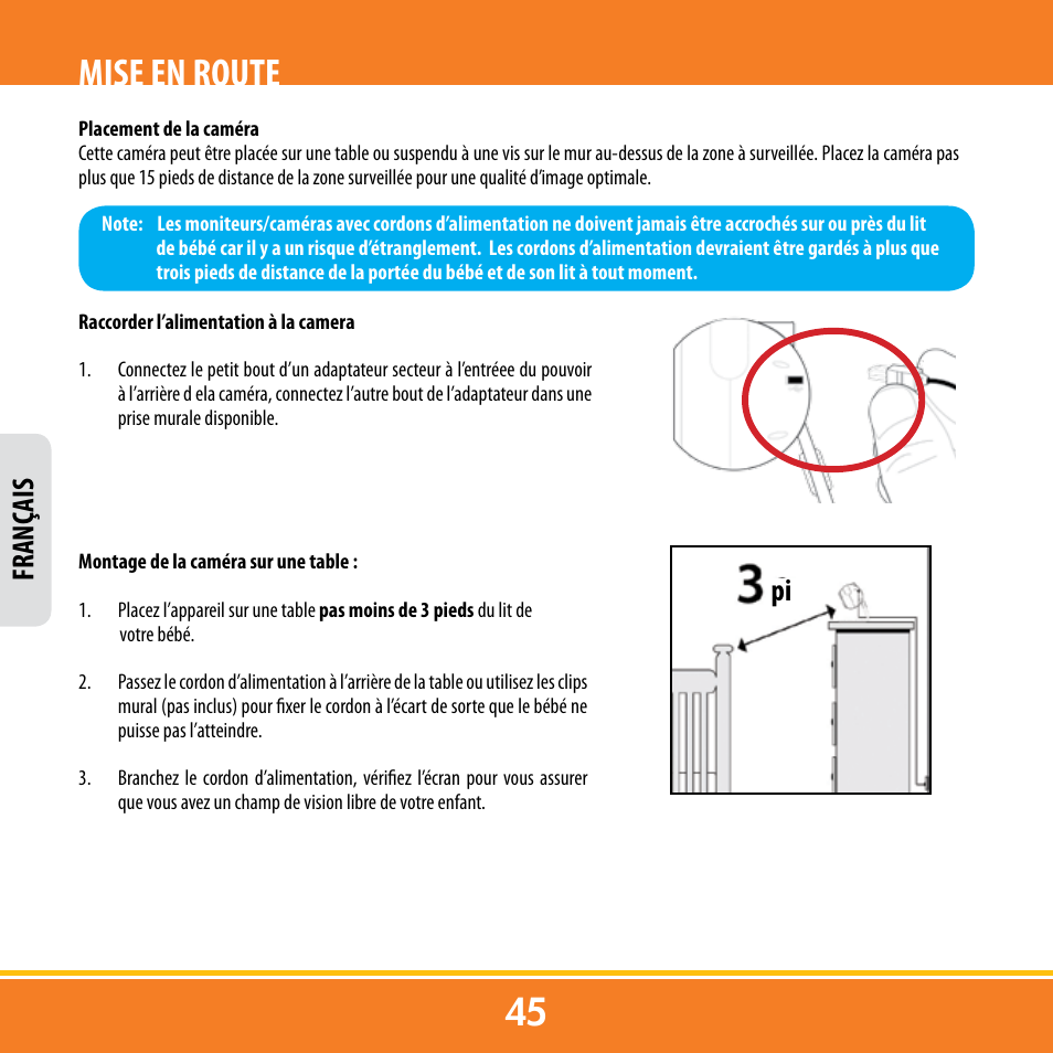 Mise en route, Pi franç ais | Levana ERA User Manual | Page 45 / 98