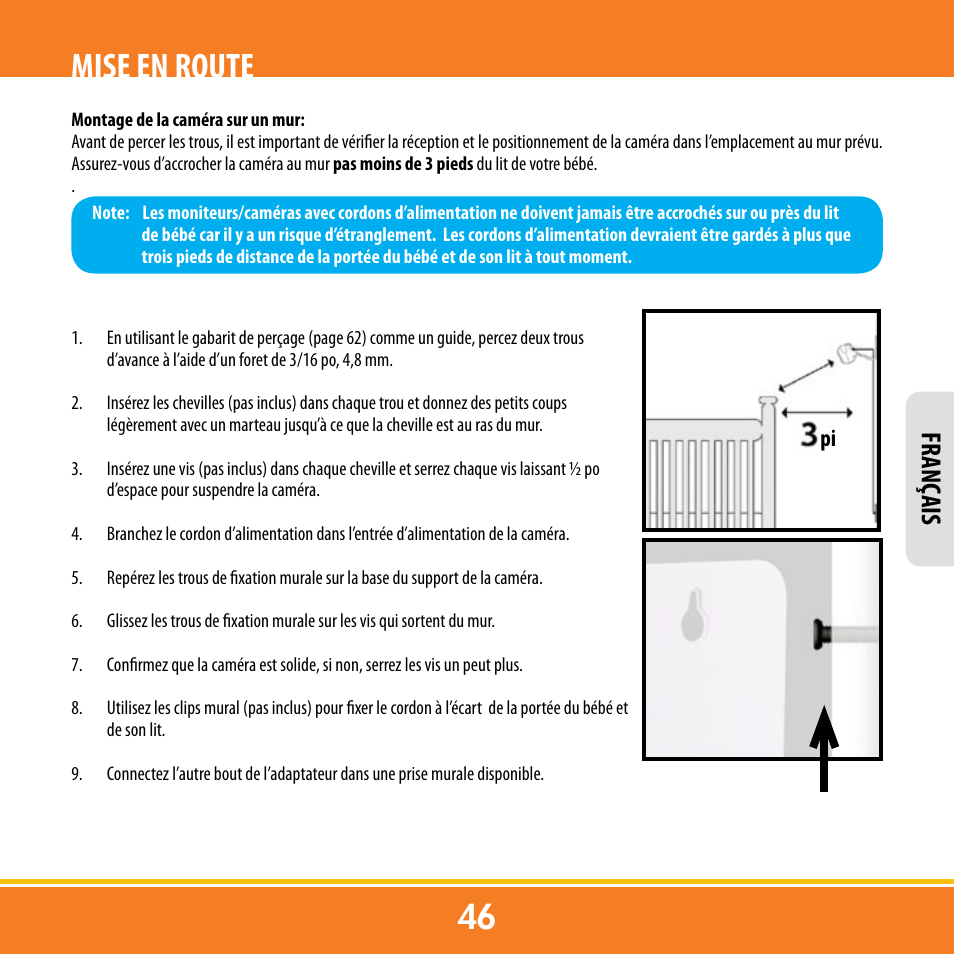 Mise en route, Franç ais | Levana ERA User Manual | Page 46 / 98