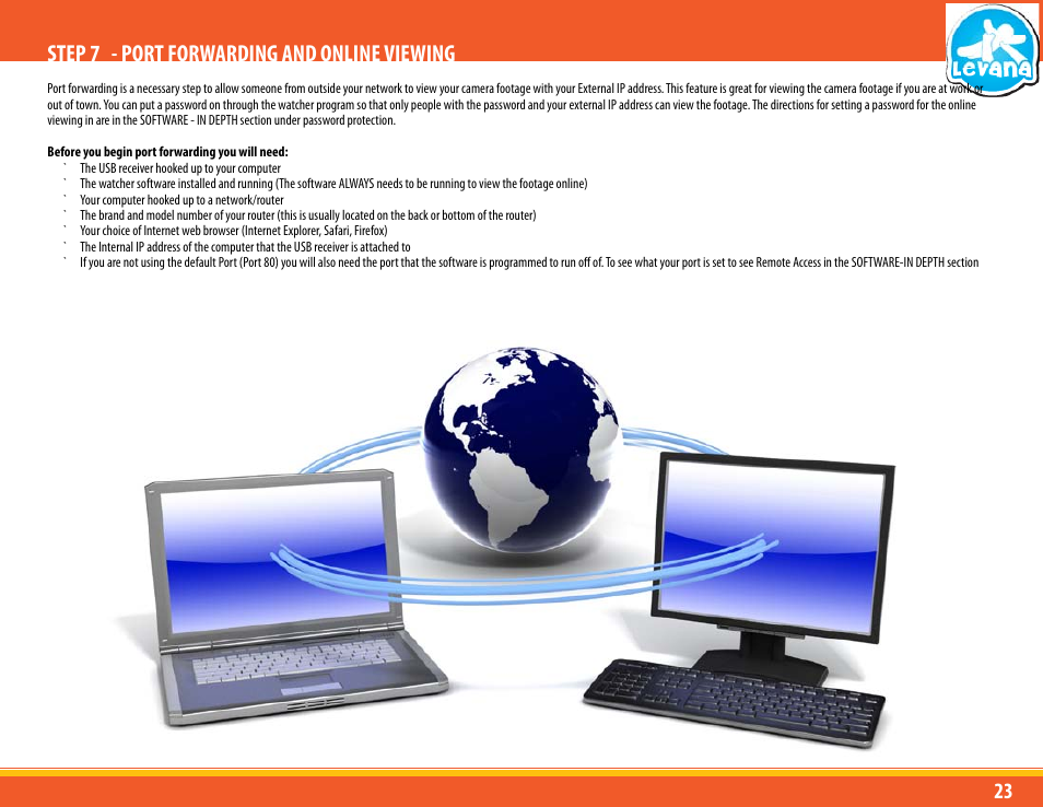 Step 7 - port forwarding and online viewing | Levana LV-TW500 User Manual | Page 23 / 52
