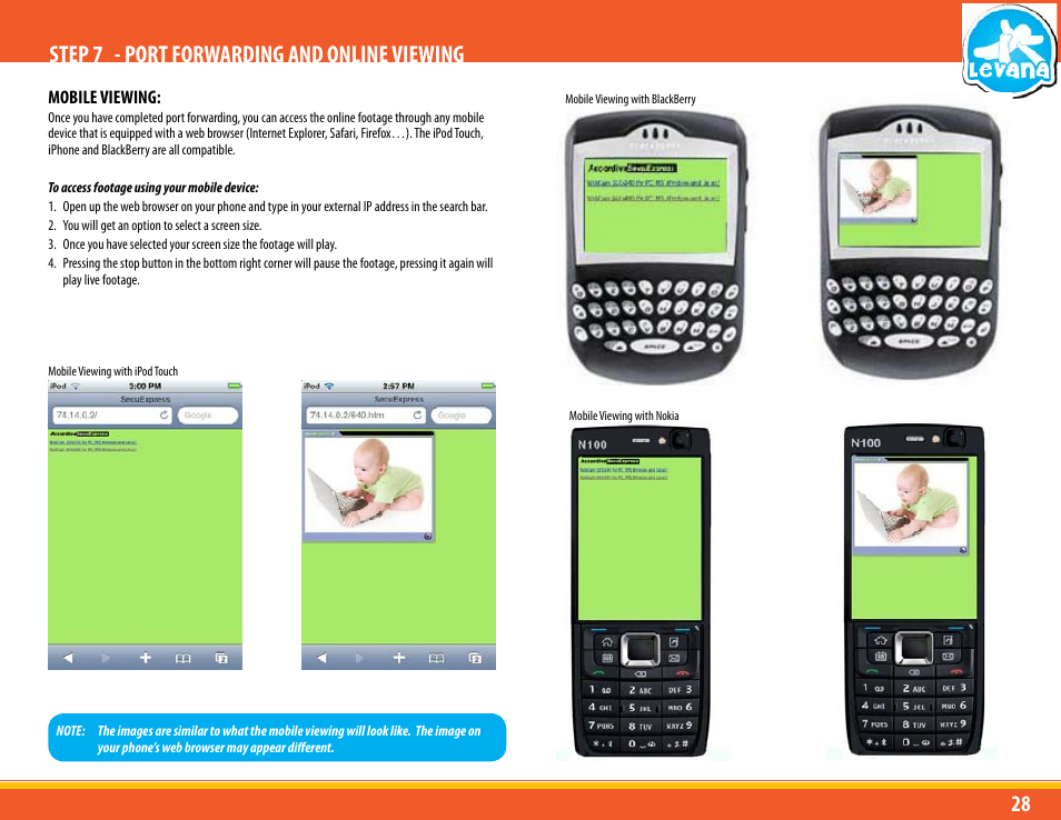 Step 7 - port forwarding and online viewing | Levana LV-TW500 User Manual | Page 28 / 52
