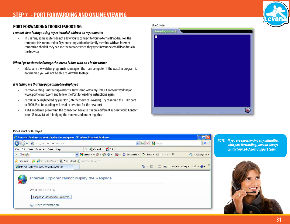 Step 7 - port forwarding and online viewing | Levana LV-TW500 User Manual | Page 31 / 52