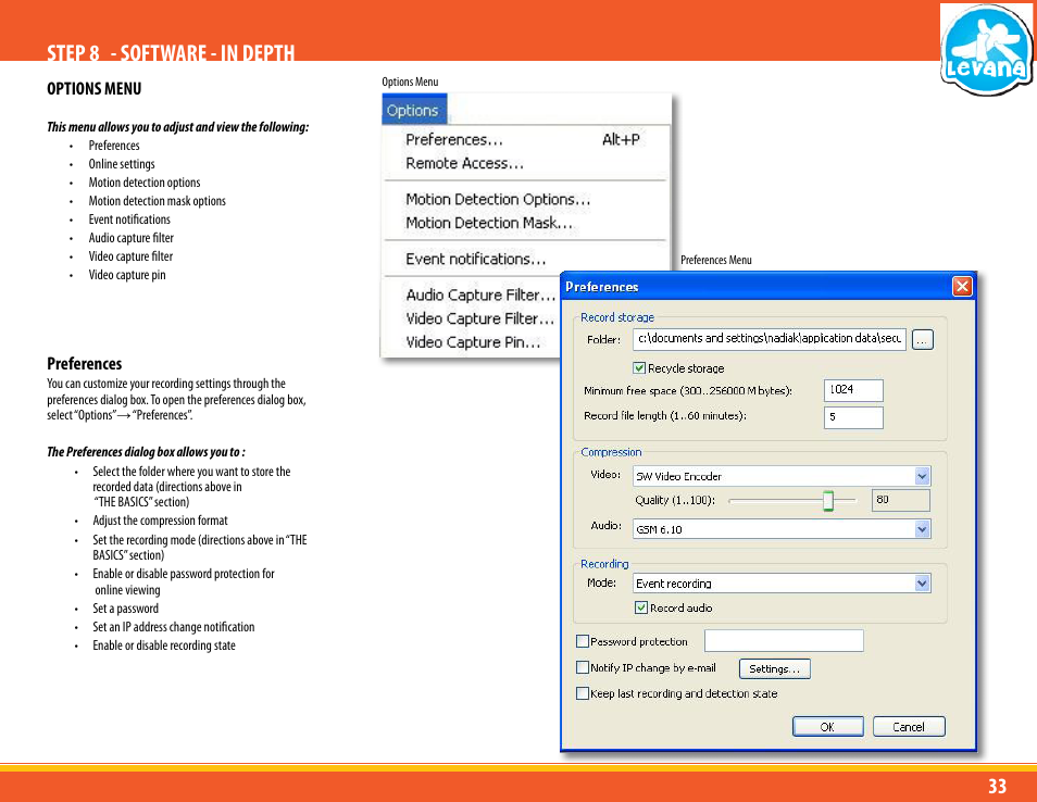 Step 8 - software - in depth | Levana LV-TW500 User Manual | Page 33 / 52