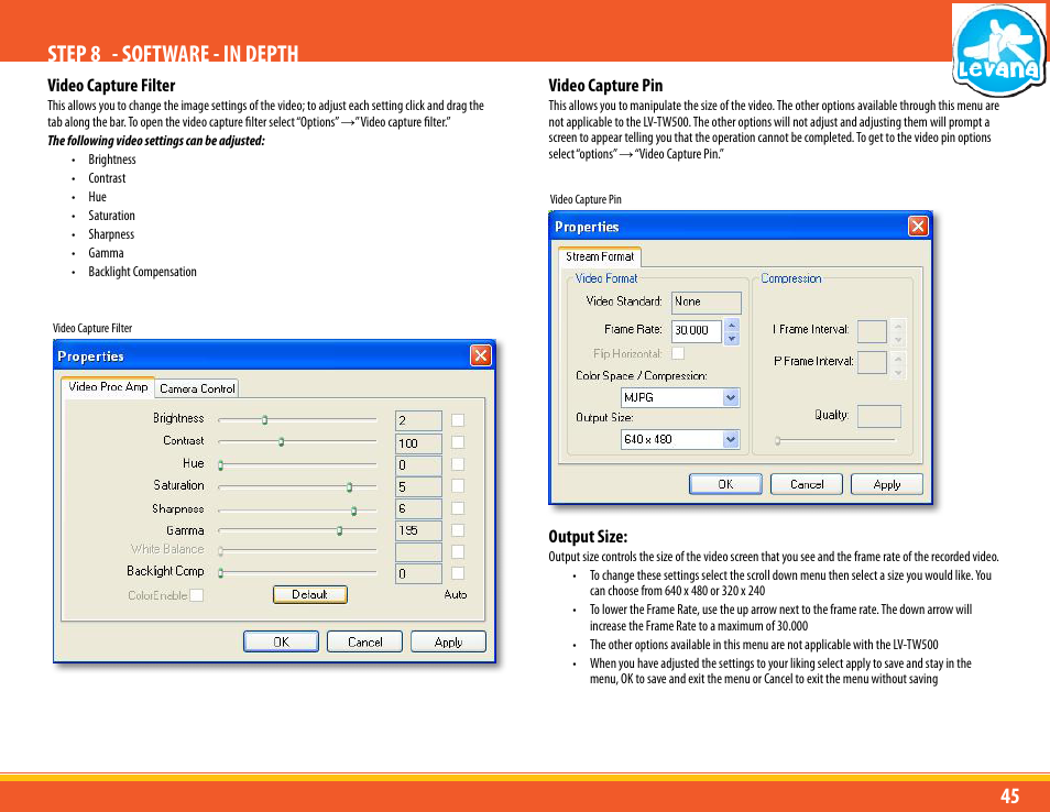 Step 8 - software - in depth | Levana LV-TW500 User Manual | Page 45 / 52