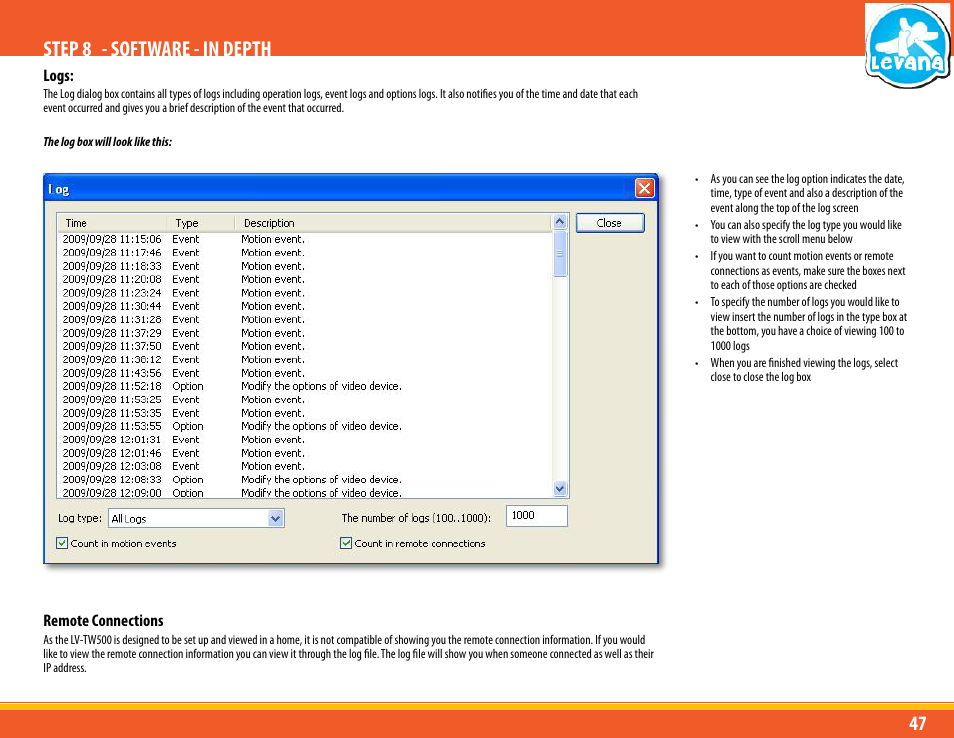 Step 8 - software - in depth | Levana LV-TW500 User Manual | Page 47 / 52