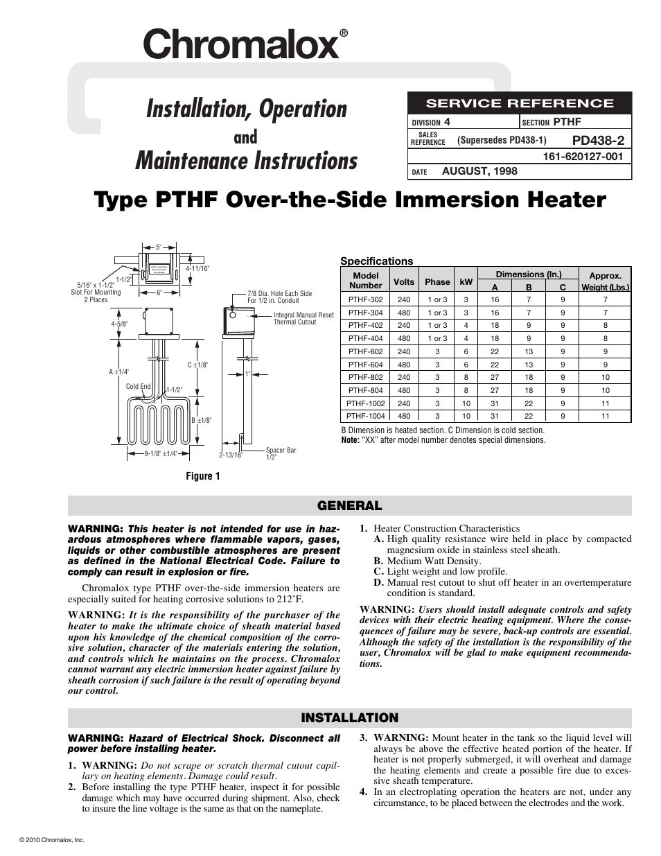 Chromalox PD438-2 User Manual | 2 pages