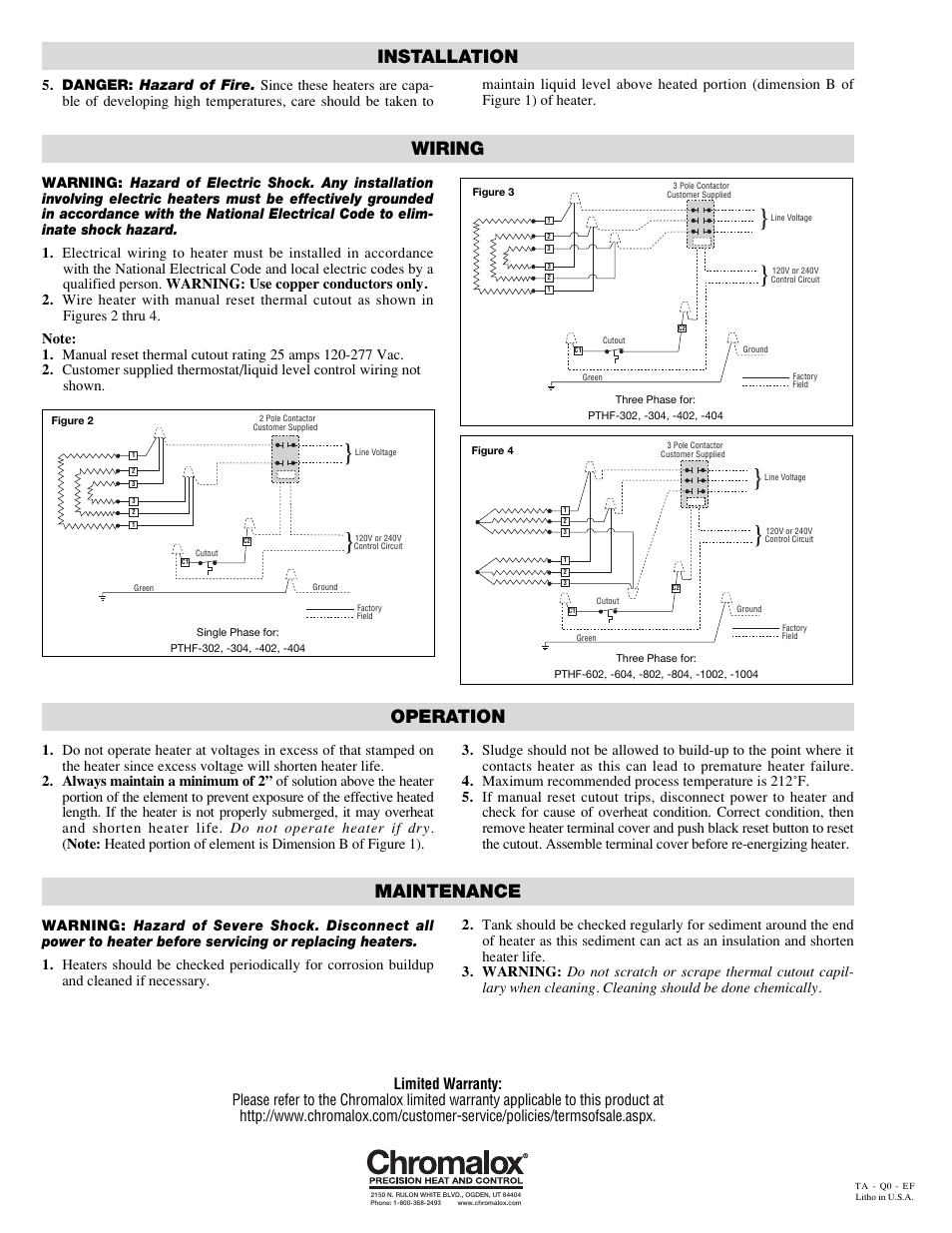 Wiring, Installation, Operation | Maintenance | Chromalox PD438-2 User Manual | Page 2 / 2
