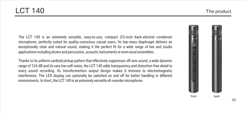 Lct 140 | LEWITT LCT 140 User Manual | Page 3 / 13