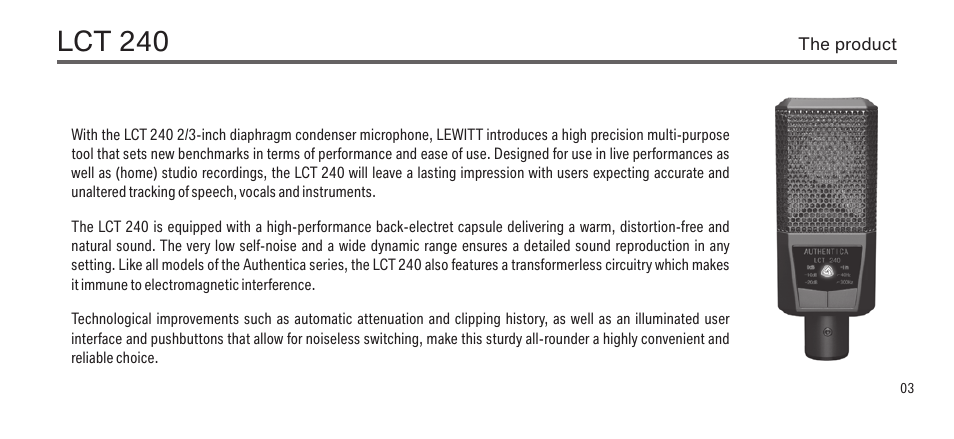 Lct 240 | LEWITT LCT 240 User Manual | Page 3 / 15