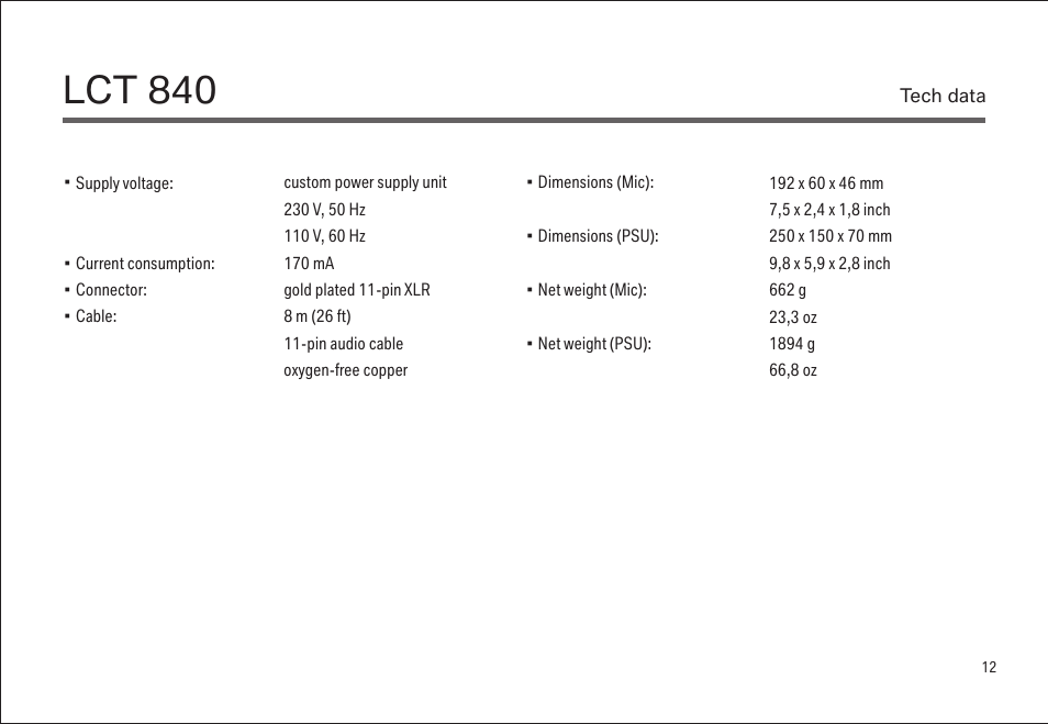 Lct 840 | LEWITT LCT 840 User Manual | Page 12 / 18