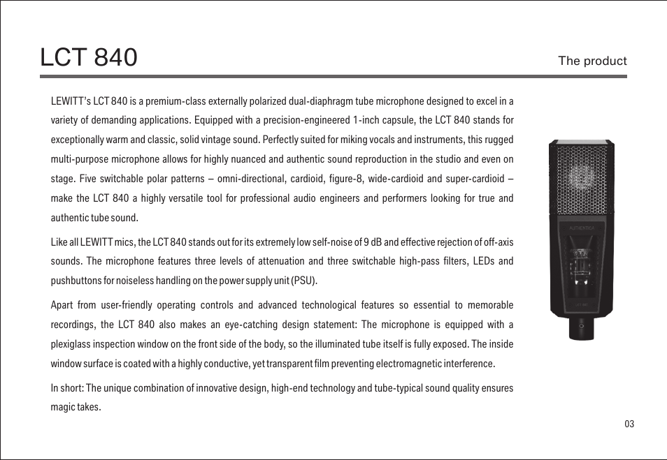 Lct 840 | LEWITT LCT 840 User Manual | Page 3 / 18