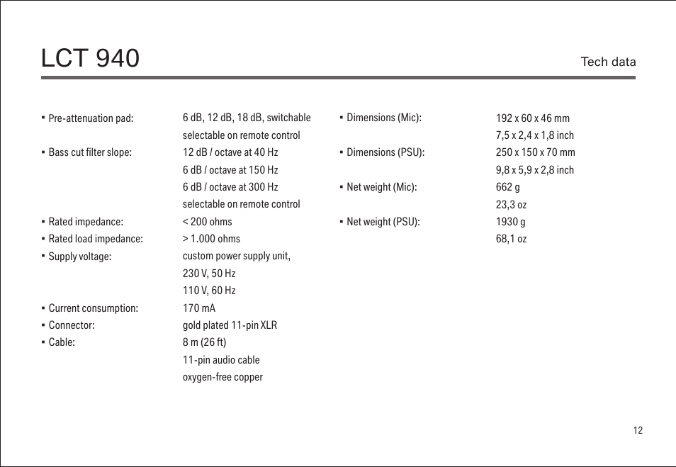 Lct 940 | LEWITT LCT 940 User Manual | Page 12 / 18