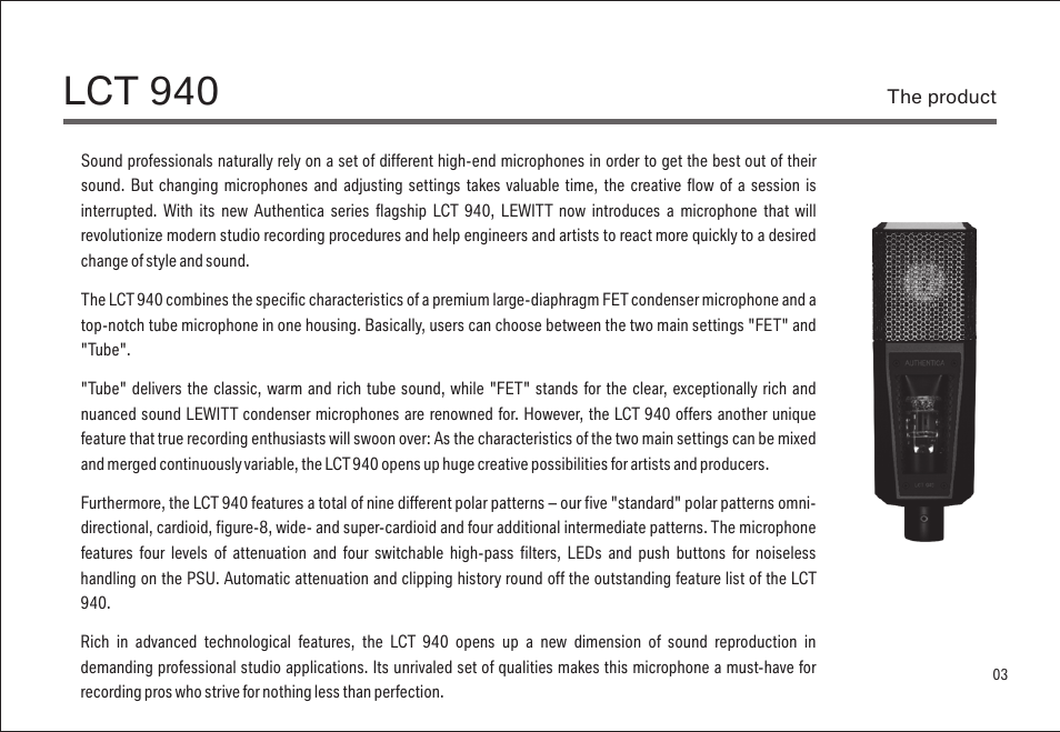 Lct 940 | LEWITT LCT 940 User Manual | Page 3 / 18