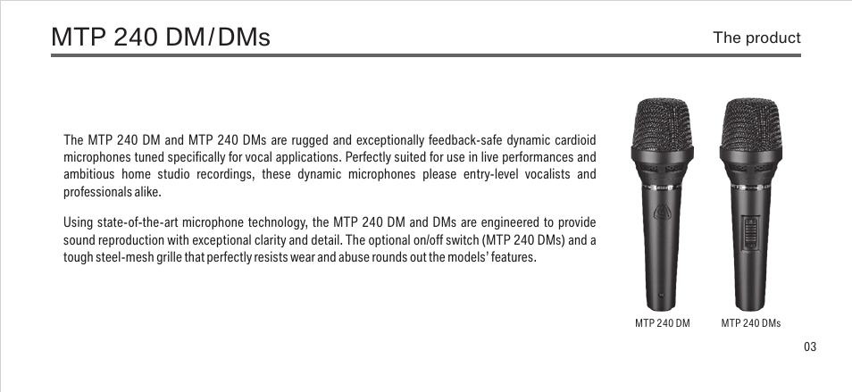 Mtp 240 dm | LEWITT MTP 240 DM/DMs User Manual | Page 3 / 13