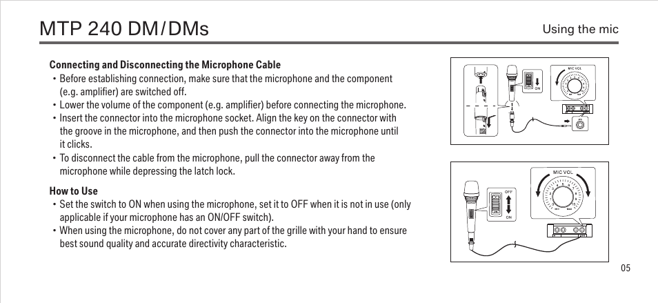 Mtp 240 dm | LEWITT MTP 240 DM/DMs User Manual | Page 5 / 13