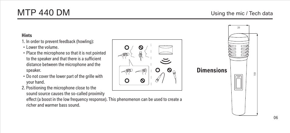 Mtp 440 dm, Dimensions | LEWITT MTP 440 DM User Manual | Page 6 / 13