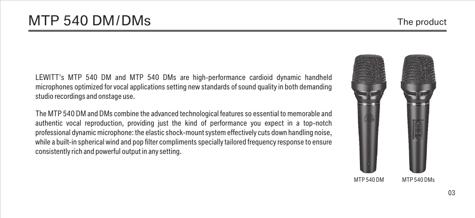 Mtp 540 dm | LEWITT MTP 540 DM/DMs User Manual | Page 3 / 13