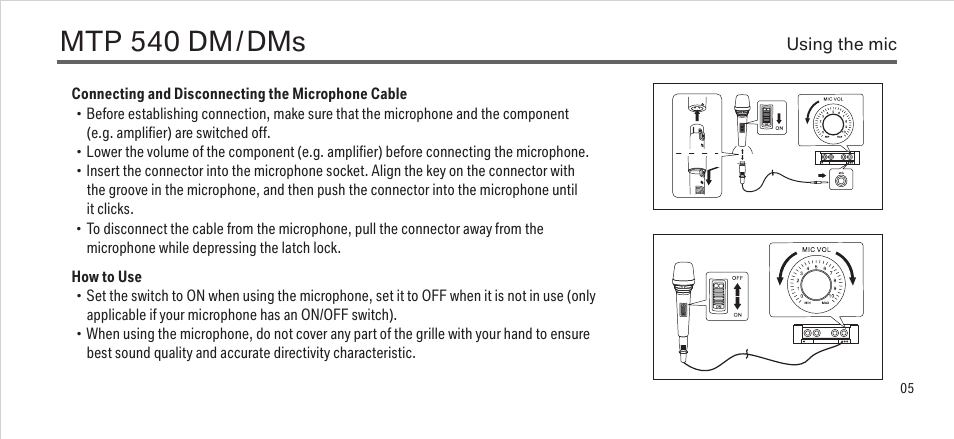 Mtp 540 dm | LEWITT MTP 540 DM/DMs User Manual | Page 5 / 13