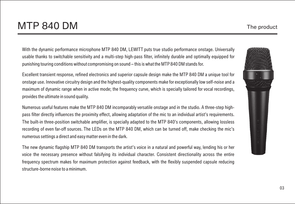 Mtp 840 dm | LEWITT MTP 840 DM User Manual | Page 3 / 15