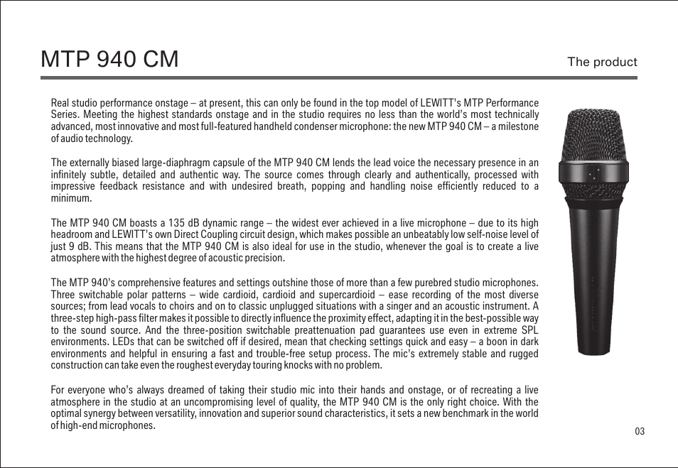 Mtp 940 cm | LEWITT MTP 940 CM User Manual | Page 3 / 15