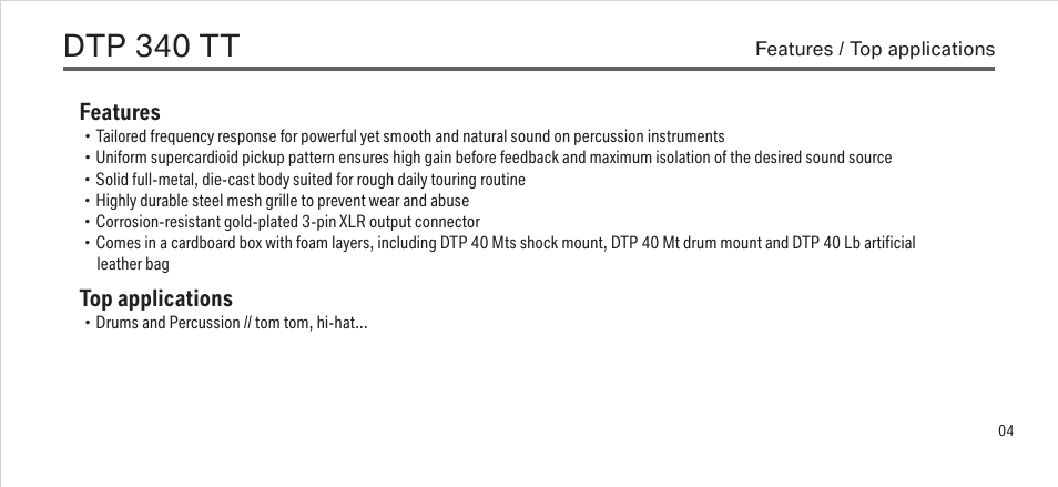 Dtp 340 tt | LEWITT DTP 340 TT User Manual | Page 4 / 12