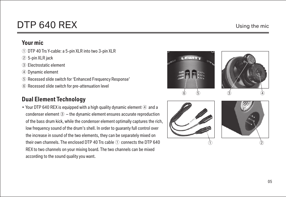 Dtp 640 rex, Your mic, Dual element technology | LEWITT DTP 640 REX User Manual | Page 5 / 15