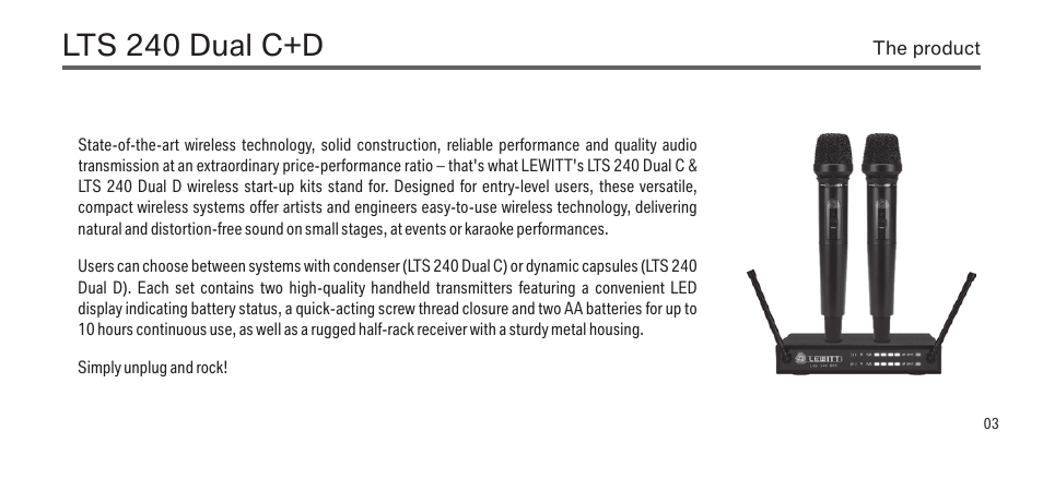 Lts 240 dual c+d | LEWITT LTS 240 Dual C+D User Manual | Page 3 / 14