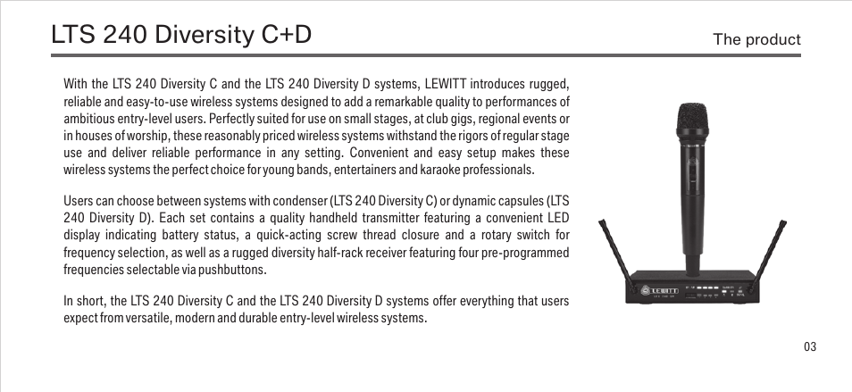 Lts 240 diversity c+d | LEWITT LTS 240 Diversity C+D User Manual | Page 3 / 14