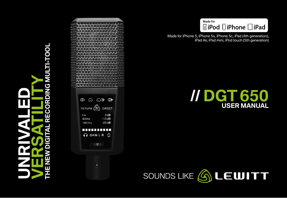 LEWITT DGT 650 User Manual | 16 pages